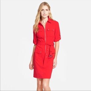 Michael Kors red shirt dress.